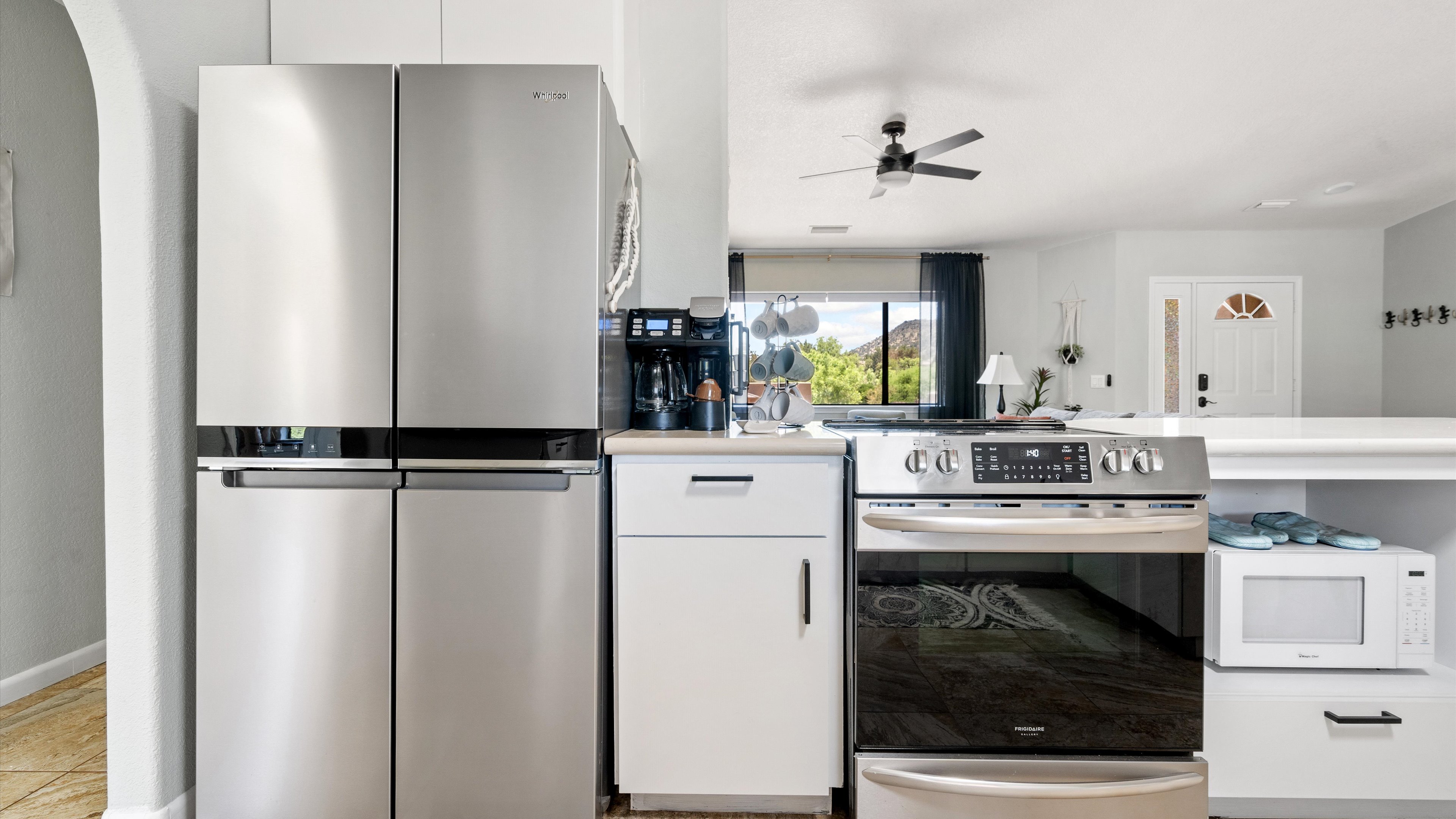 Second bedroom with king bed and mountain views