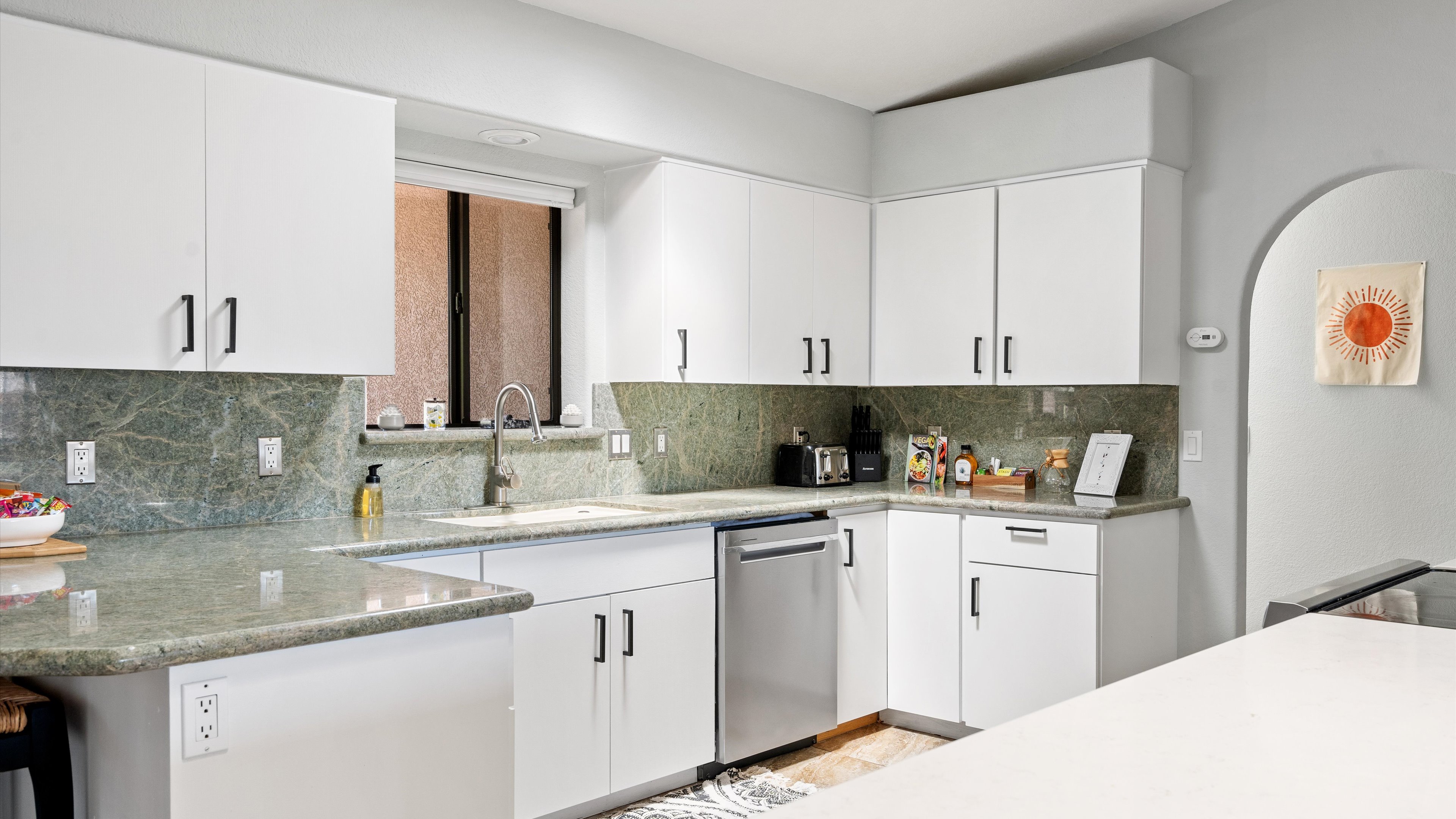 Bedroom with room darkening shades