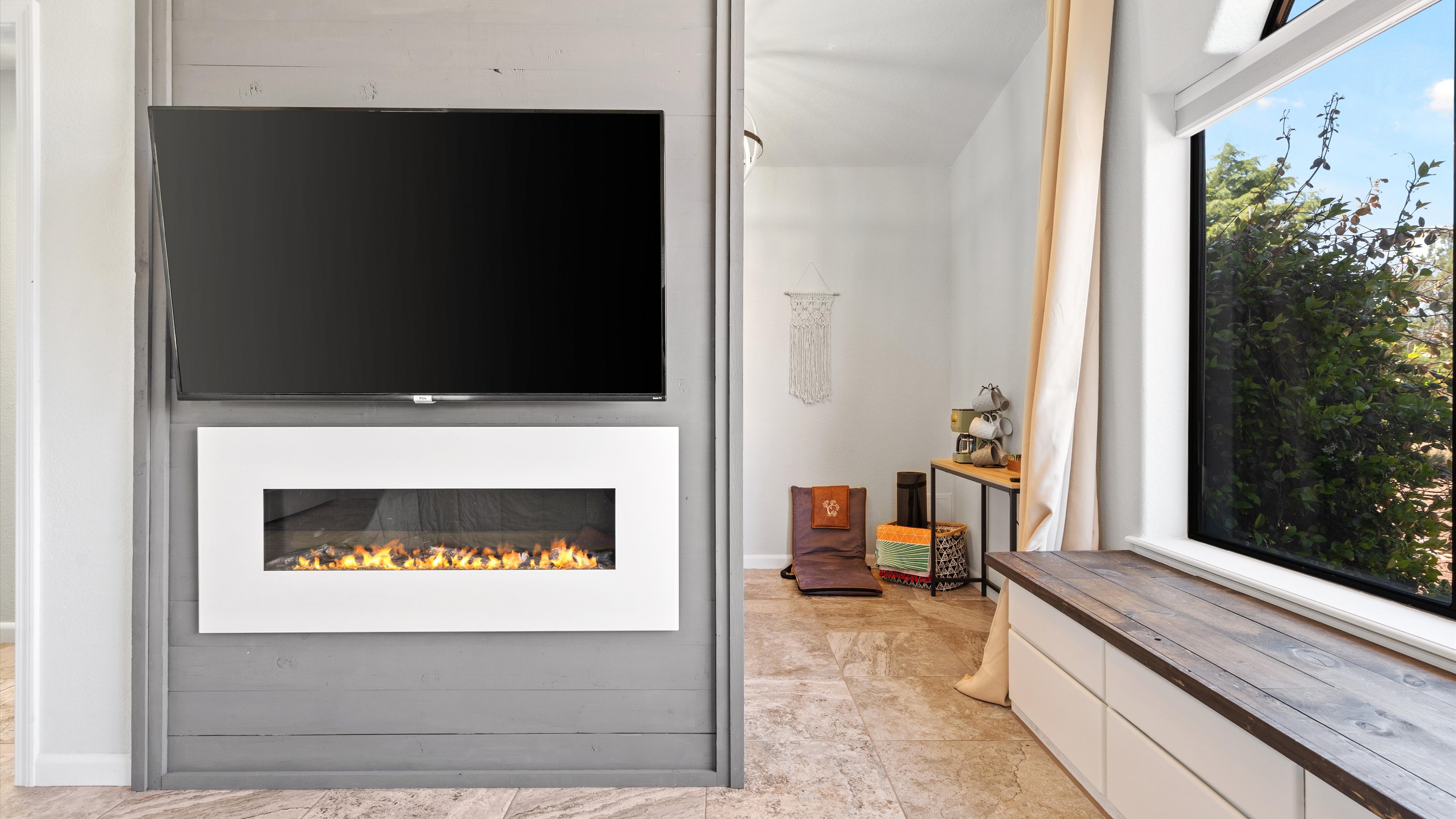 Living room with gas fireplace